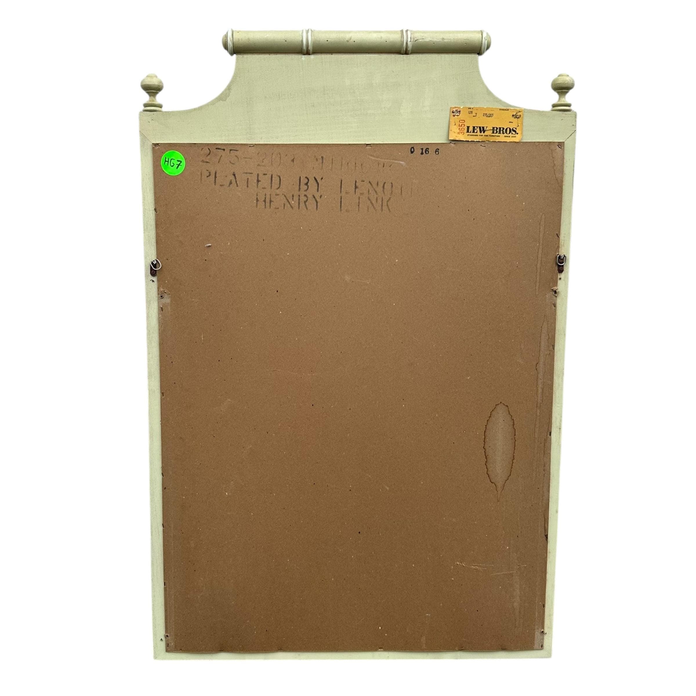 Henry Link Bali Hai Mirror 41x27 LOCAL PICKUP Vintage Green Faux Bamboo Coastal Hollywood Regency - Thumbnail 7