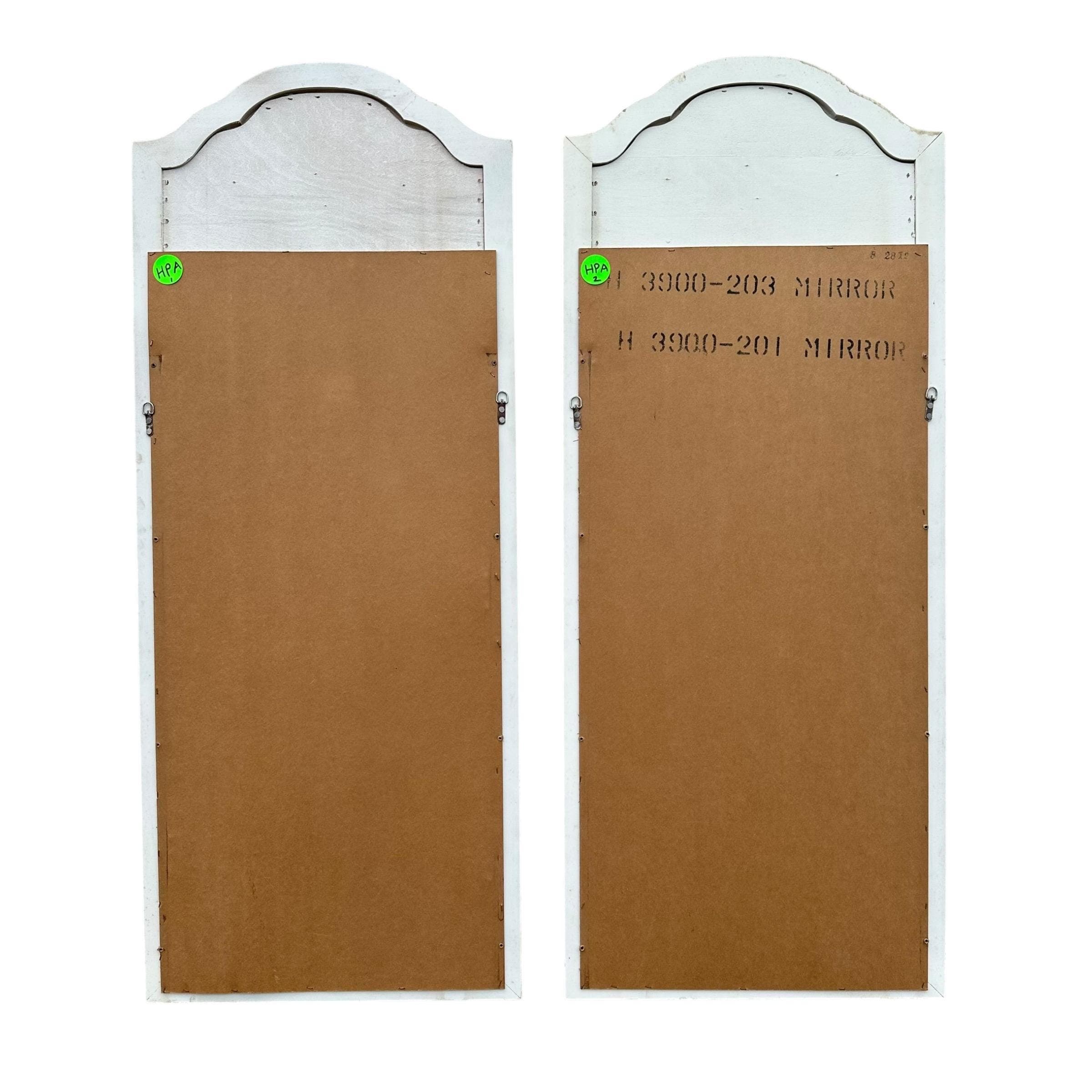 French Provincial Mirrors by Henry Link 47x19 LOCAL PICKUP Set of 2 Arched Vintage White & Gold Curved Rounded Pair - Thumbnail 10