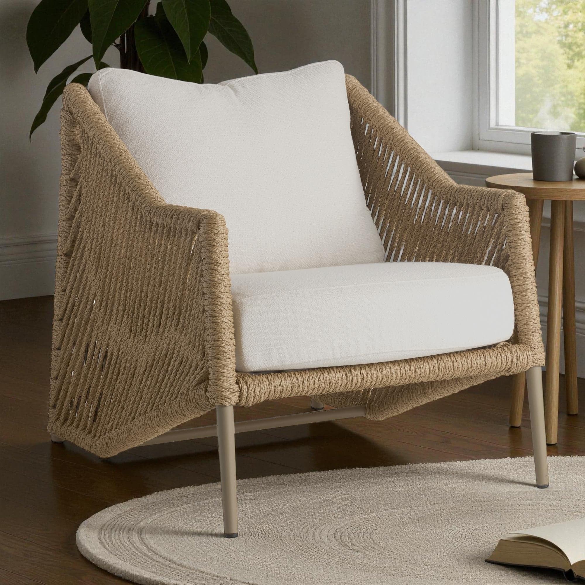Arteriors Home Kiki Outdoor Tan Woven Rattan Chair FFE-1085 - Thumbnail 5