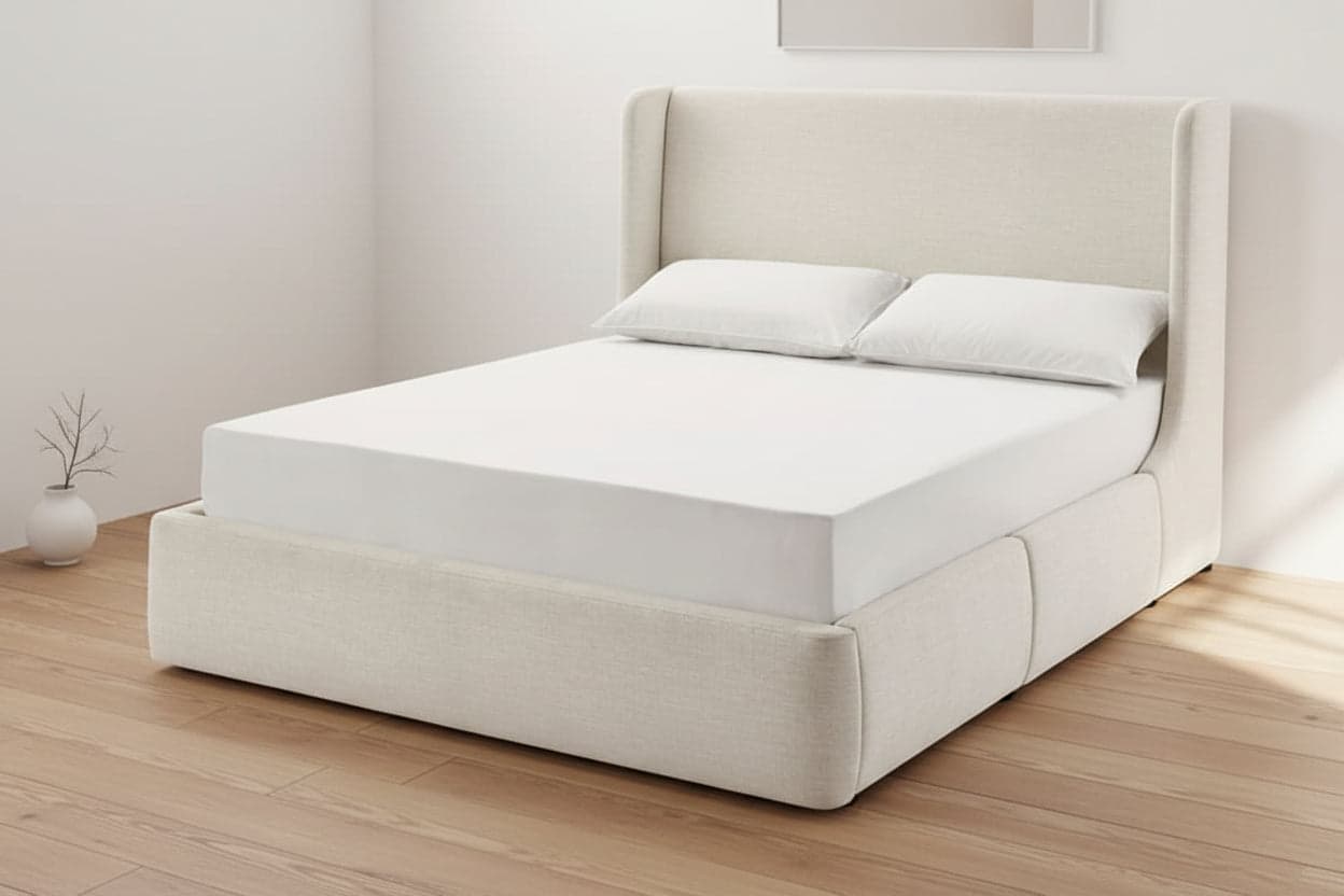 Castlery Dalton Storage King Size Bed Beach Linen FFE-1146 - Image 1