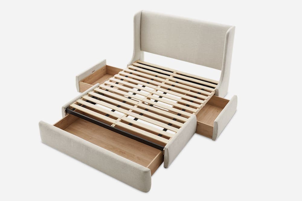 Castlery Dalton Storage King Size Bed Beach Linen FFE-1146 - Thumbnail 2