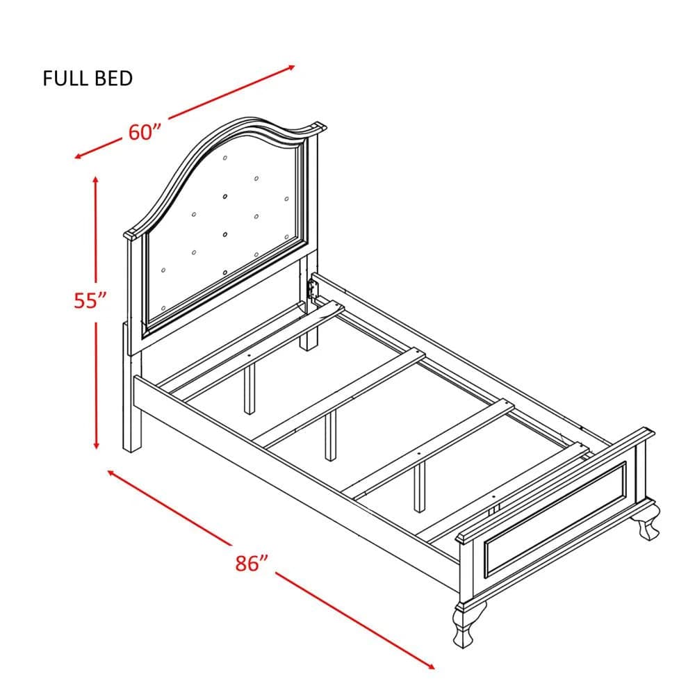 Picket House White Jenna Full Panel 4PC Bedroom Set FFE-1145 - Thumbnail 5