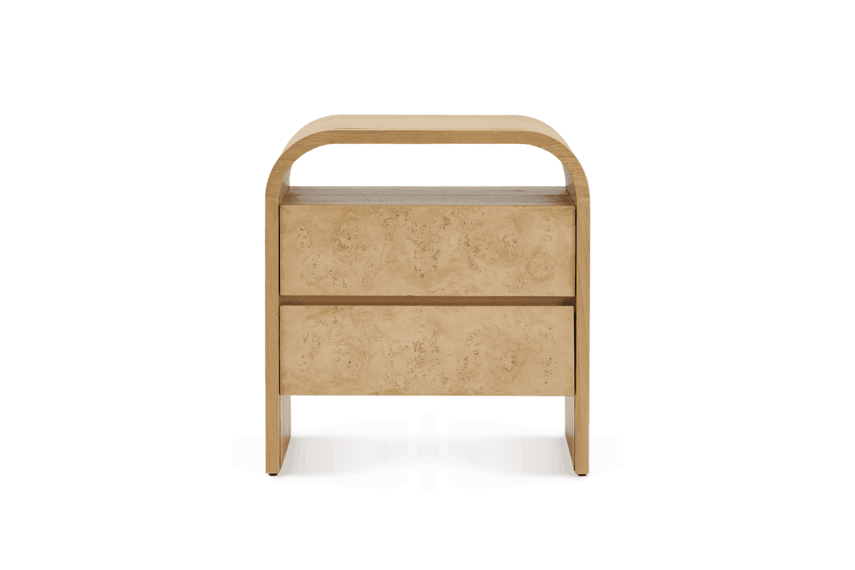 Castlery Crescent Burlwood 2-Drawer Nightstand FFE-1153 - Thumbnail 3