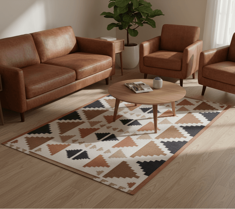 Tejal Handwoven Flat Weave Geometric Indian 9' x 12' Area Rug FFW-1248 - Image 1