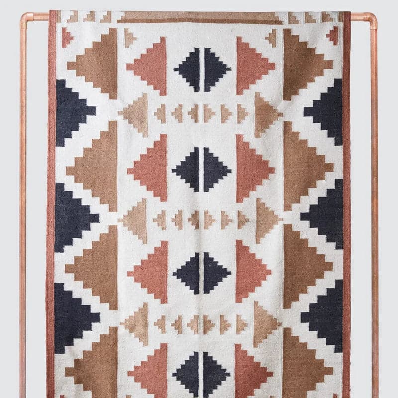 Tejal Handwoven Flat Weave Geometric Indian 9' x 12' Area Rug FFW-1248 - Thumbnail 3