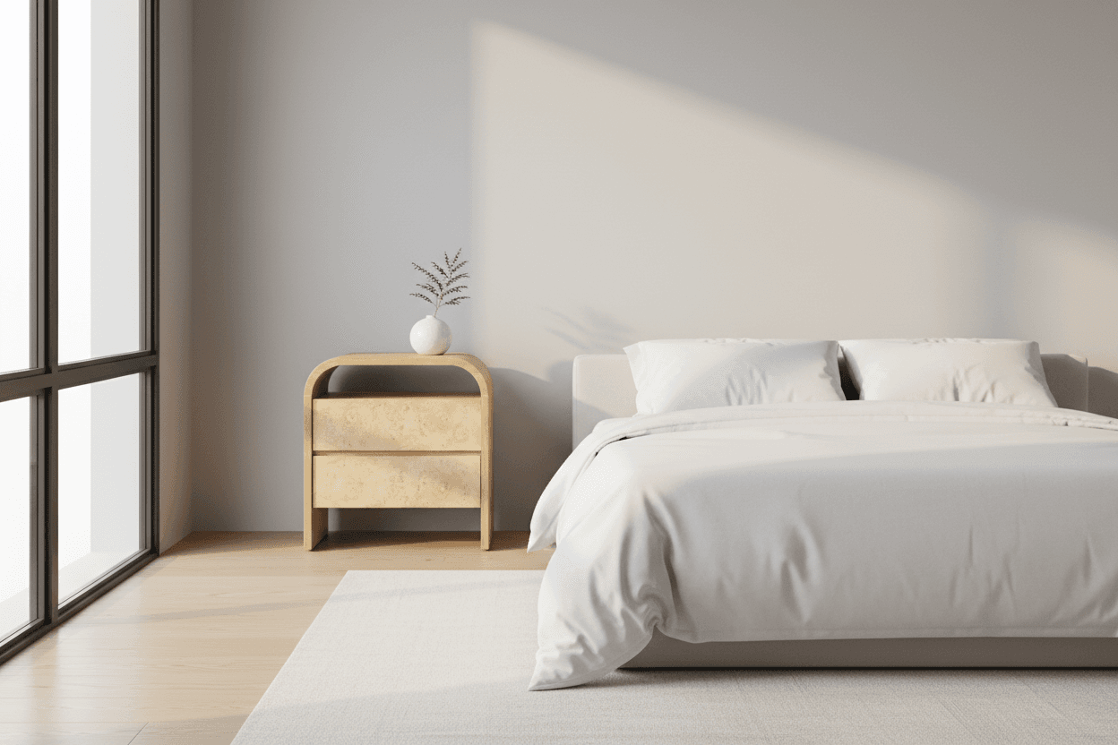 Castlery Crescent Burlwood 2-Drawer Nightstand FFE-1153 - Thumbnail 2