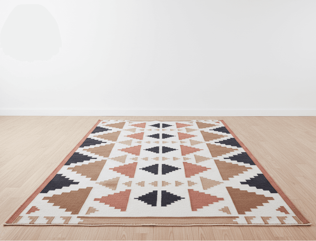 Tejal Handwoven Flat Weave Geometric Indian 9' x 12' Area Rug FFW-1248 - Thumbnail 2