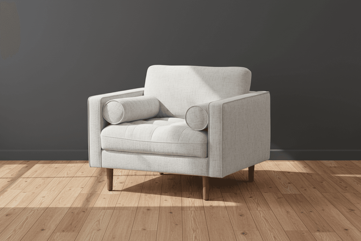 Castelry Madison Tufted Armchair Bisque Off White Upholstered FFE-1276 - Image 1