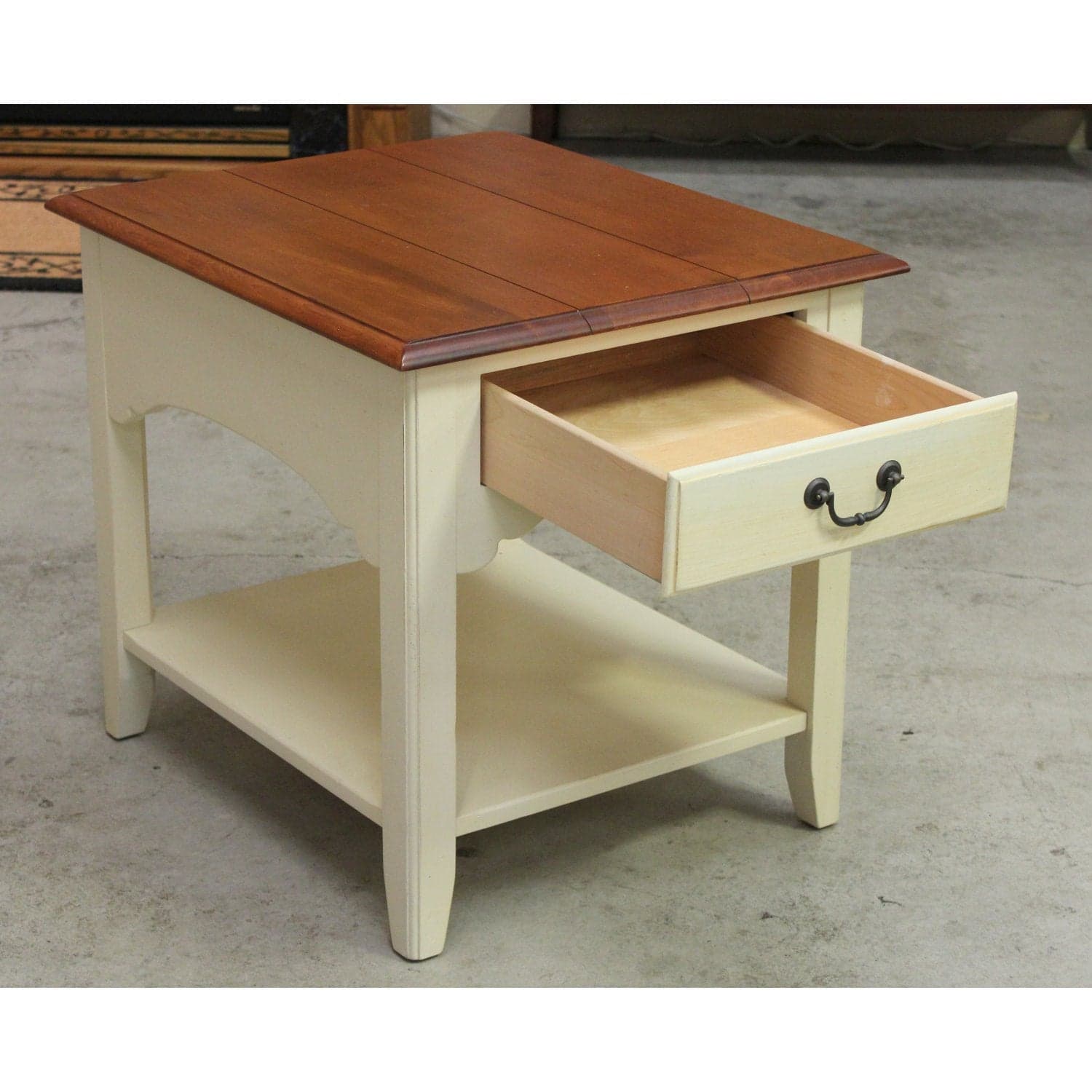 Ethan Allen End Table w/Drawer - Two-Tone - Thumbnail 2