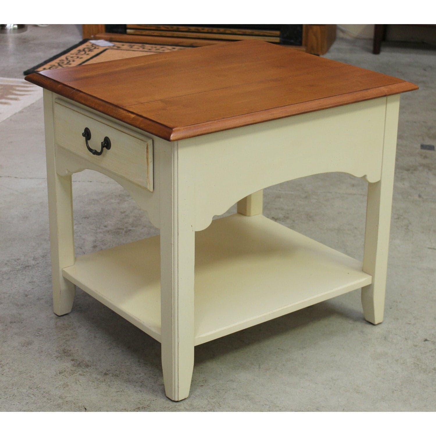 Ethan Allen End Table w/Drawer - Two-Tone - Thumbnail 4