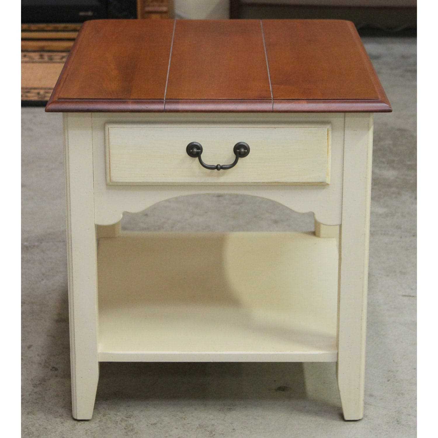 Ethan Allen End Table w/Drawer - Two-Tone - Thumbnail 3