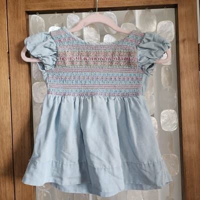 Matilda Jane Chambray Smocked Top Size 2