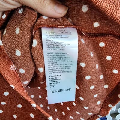 Urban Outfitters Polka Dot Vivienne Ruffle Trim Bodycon Dress in Rust Size S - Thumbnail 5