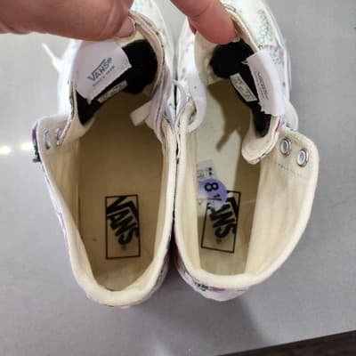 Vans Sk8-Hi Tapered Shoes Womens Sz 8.5 Stackform True White Floral Sneakers - Thumbnail 5