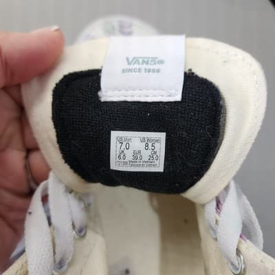 Vans Sk8-Hi Tapered Shoes Womens Sz 8.5 Stackform True White Floral Sneakers - Thumbnail 4