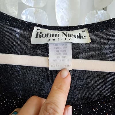 Vintage Women's Ronni Nicole Petites Bk w holo sparkle Bodycon dress size 10P - Thumbnail 5