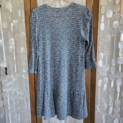 Market & Spruce Cassi Ruffle Neck Shift Dress - Teal Green - Size Large - Thumbnail 2