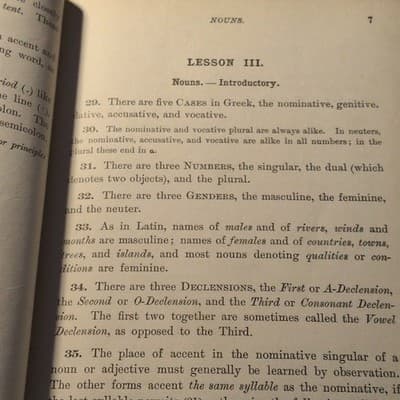 White First Greek Book Hardcover Language Study Original English - Thumbnail 4