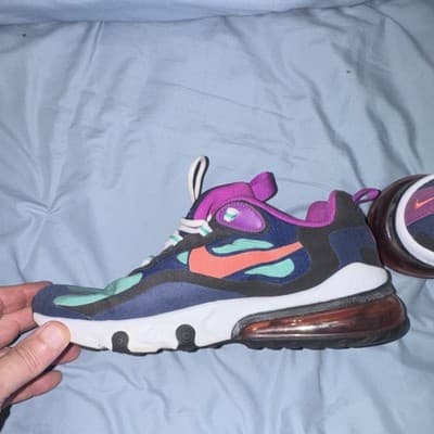 Nike Air Max 270 React Multicolor Colorblock Low Top Sneaker Textile Rubber - Thumbnail 6