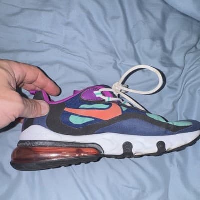 Nike Air Max 270 React Multicolor Colorblock Low Top Sneaker Textile Rubber - Thumbnail 8