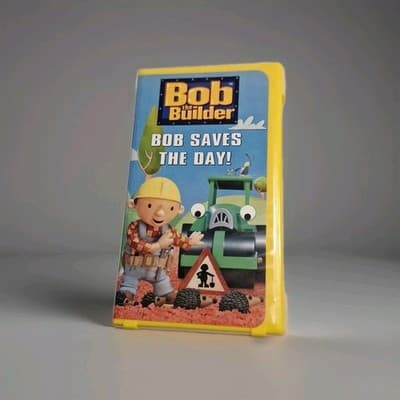 Bob the Builder Bob Saves the Day VHS Yellow Clamshell Case 2002
