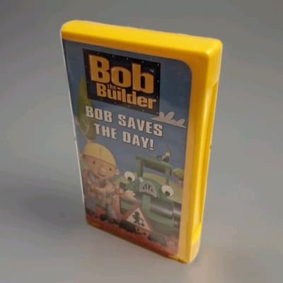 Bob the Builder Bob Saves the Day VHS Yellow Clamshell Case 2002 - Thumbnail 3