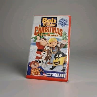 Bob the Builder A Christmas To Remember VHS Red Clamshell Case 2003 Elton John - Thumbnail 2