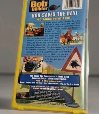 Bob the Builder Bob Saves the Day VHS Yellow Clamshell Case 2002 - Thumbnail 4