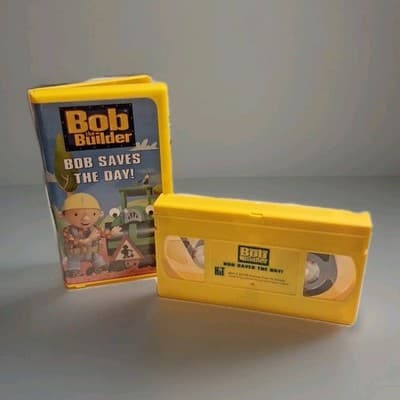 Bob the Builder Bob Saves the Day VHS Yellow Clamshell Case 2002 - Thumbnail 2