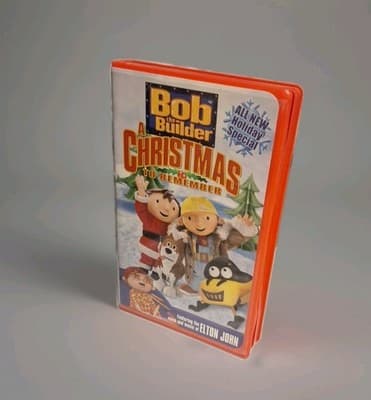 Bob the Builder A Christmas To Remember VHS Red Clamshell Case 2003 Elton John - Thumbnail 4