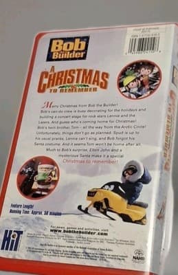 Bob the Builder A Christmas To Remember VHS Red Clamshell Case 2003 Elton John - Thumbnail 3