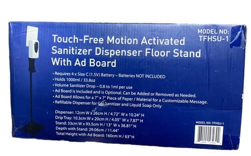 Soap Dispenser Automatic Hands-Free Floor Stand Advertisement Board Sealed