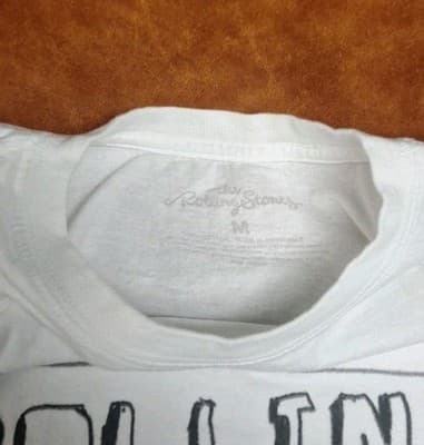 Rolling Stones Shirt Adult Size M Medium Short-sleeved Crew White Rock Band Tee - Thumbnail 3