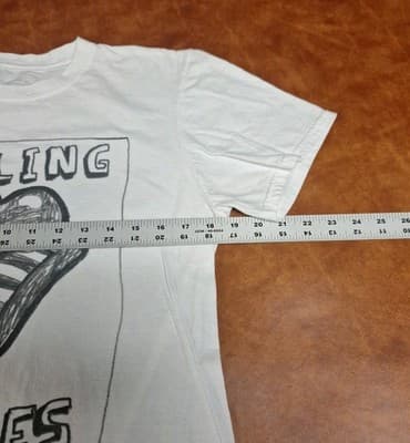 Rolling Stones Shirt Adult Size M Medium Short-sleeved Crew White Rock Band Tee - Thumbnail 5