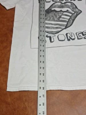 Rolling Stones Shirt Adult Size M Medium Short-sleeved Crew White Rock Band Tee - Thumbnail 4