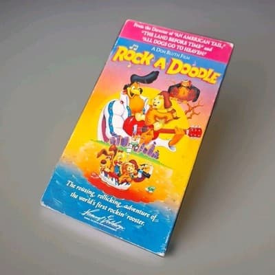 Rock-A-Doodle (VHS, 1992) Don Bluth Glen Campbell Christopher Plummer Movie