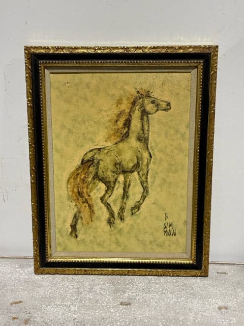 Horse Print by Simon in Gold Frame