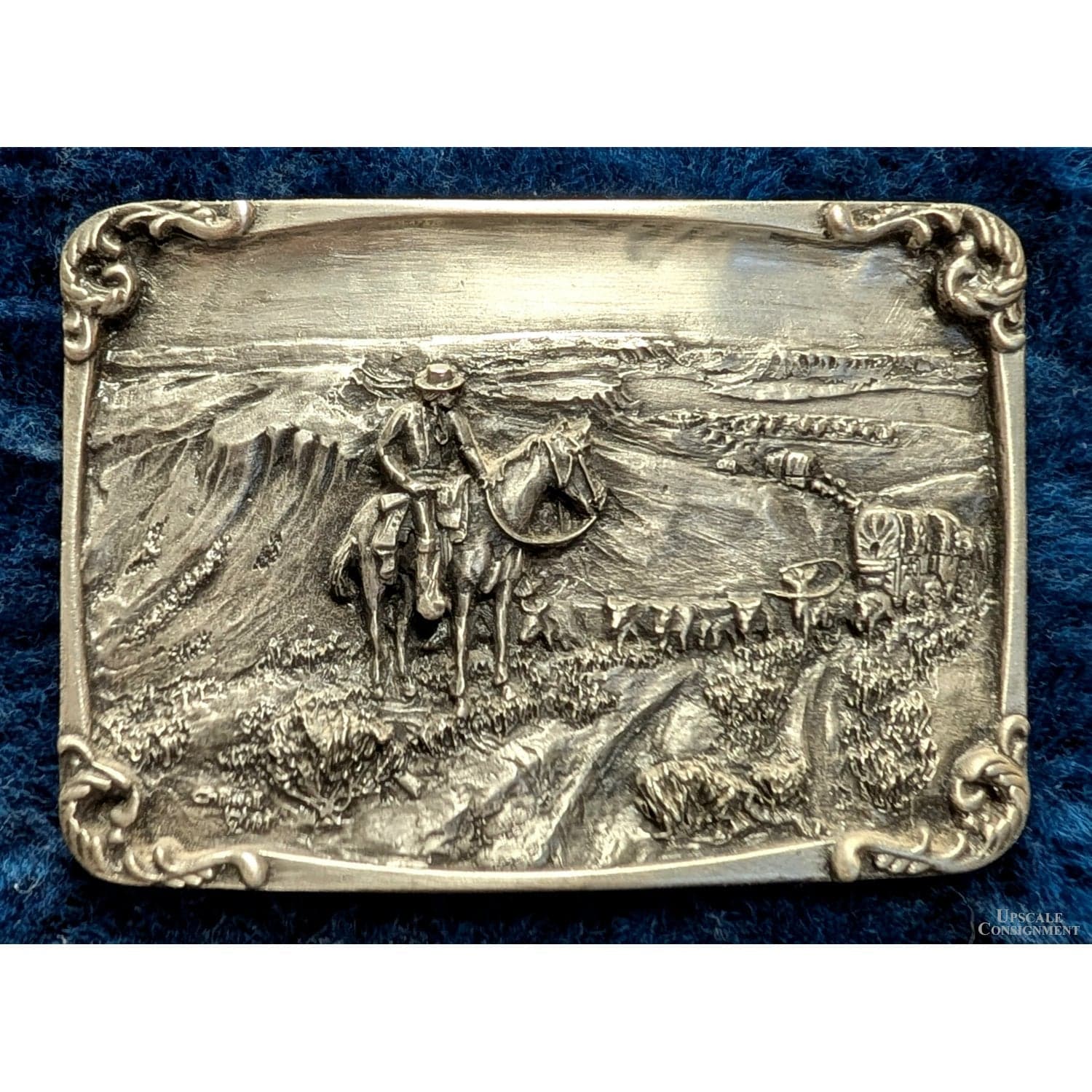Charles M. Russell Pewter Buckle Set – Framed with COA – Western art collectible. - Thumbnail 2