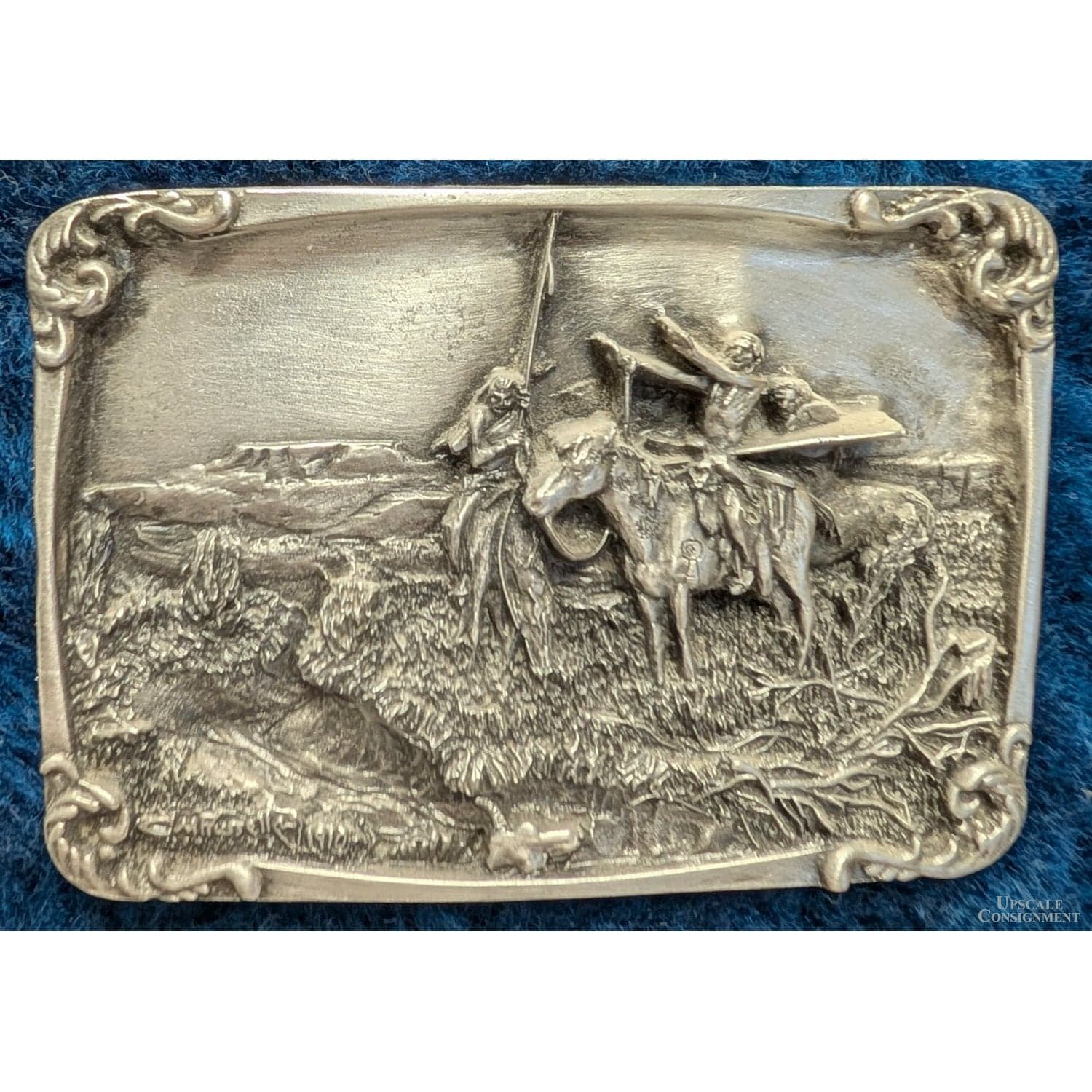 Charles M. Russell Pewter Buckle Set – Framed with COA – Western art collectible. - Thumbnail 5