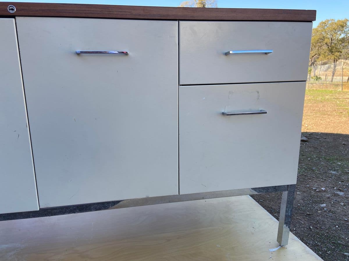 1980s Steelcase Vintage Mid Century Modern Metal Credenza - Thumbnail 8