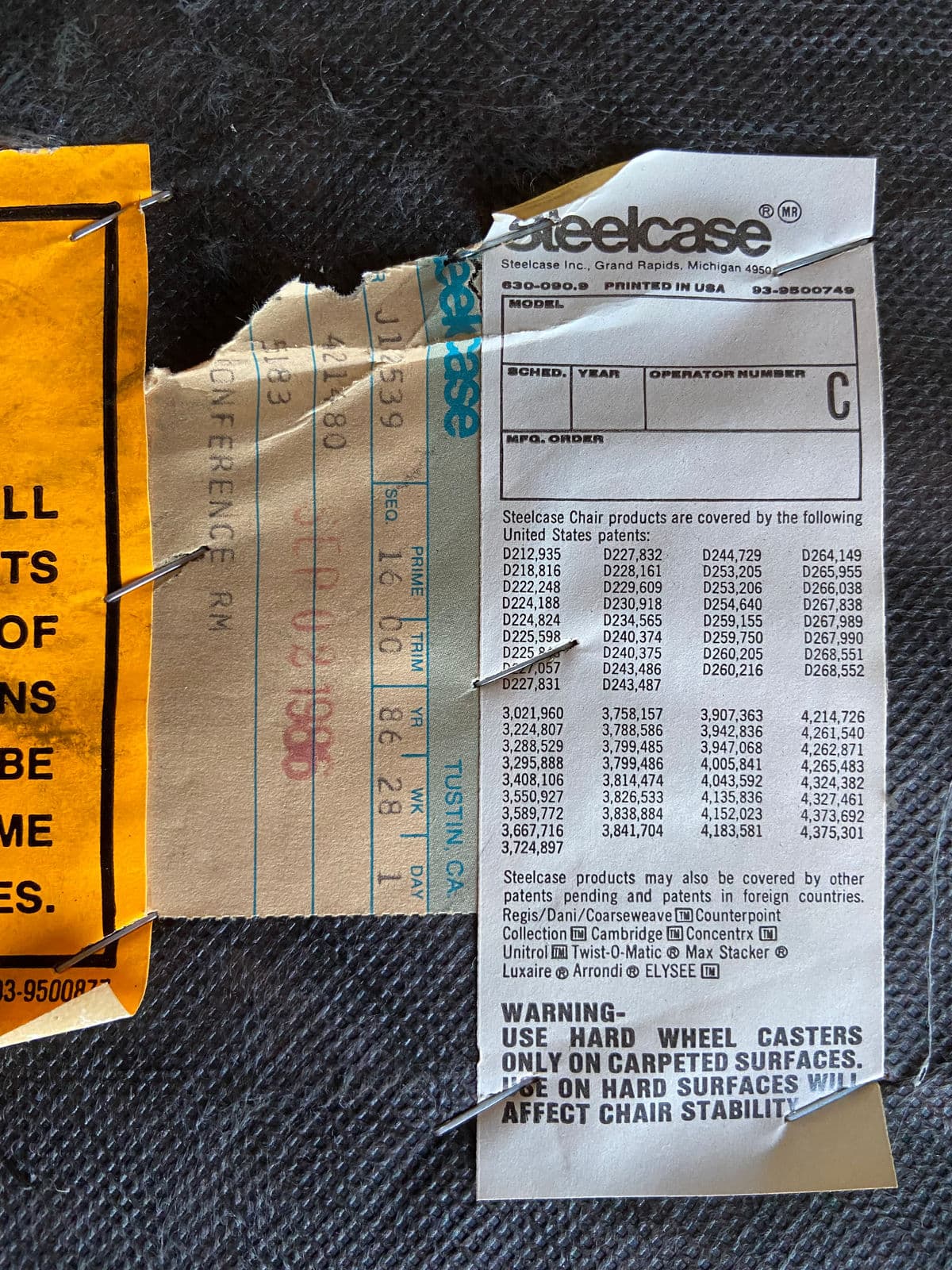 1980s Vintage Mid Century Modern Steelcase Cantilevered Upholstered Accent Chairs Set of 5 - Thumbnail 13