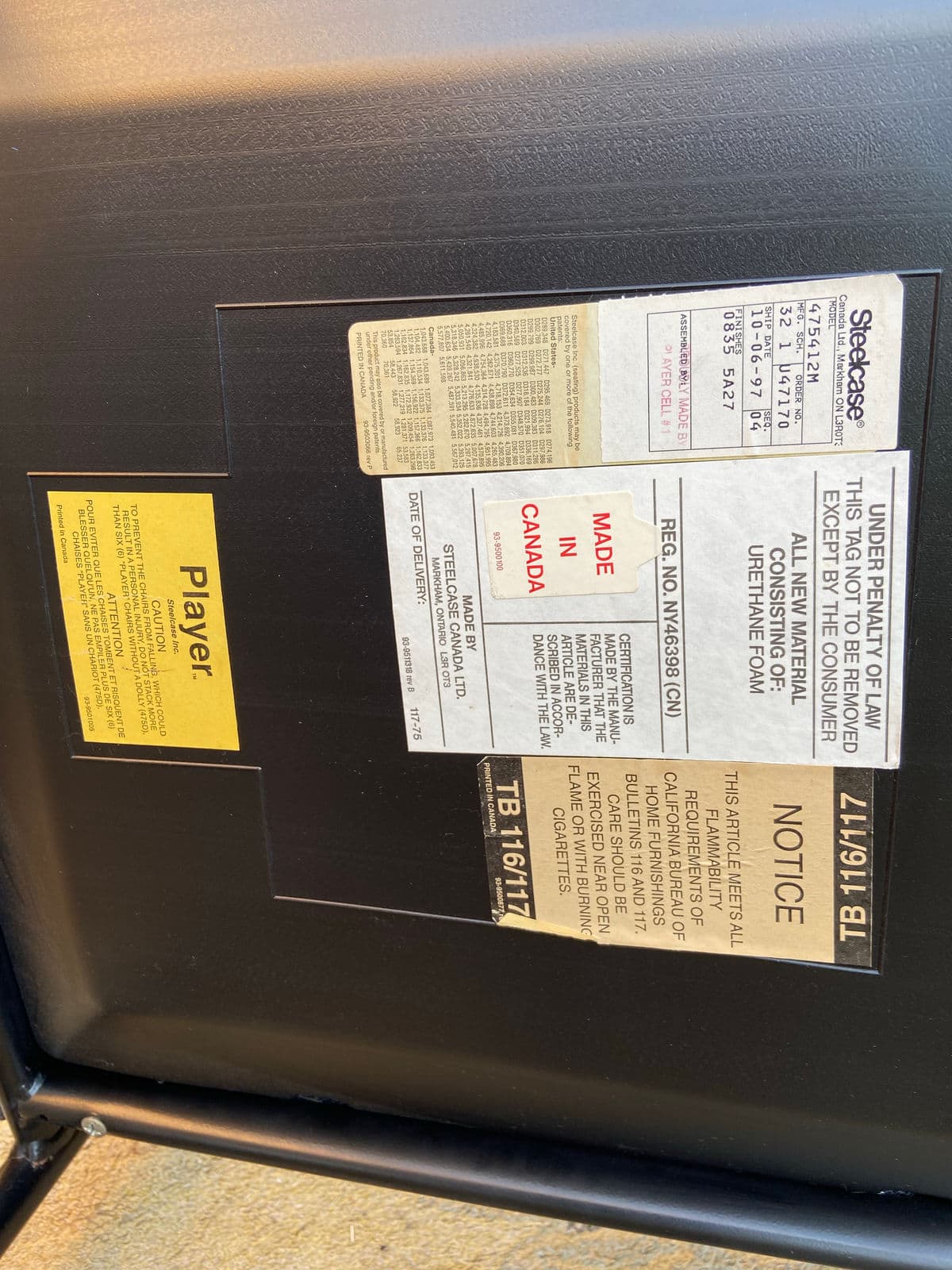 1990s Player Steelcase Stacking Office Chairs - Set of 4 - Thumbnail 7