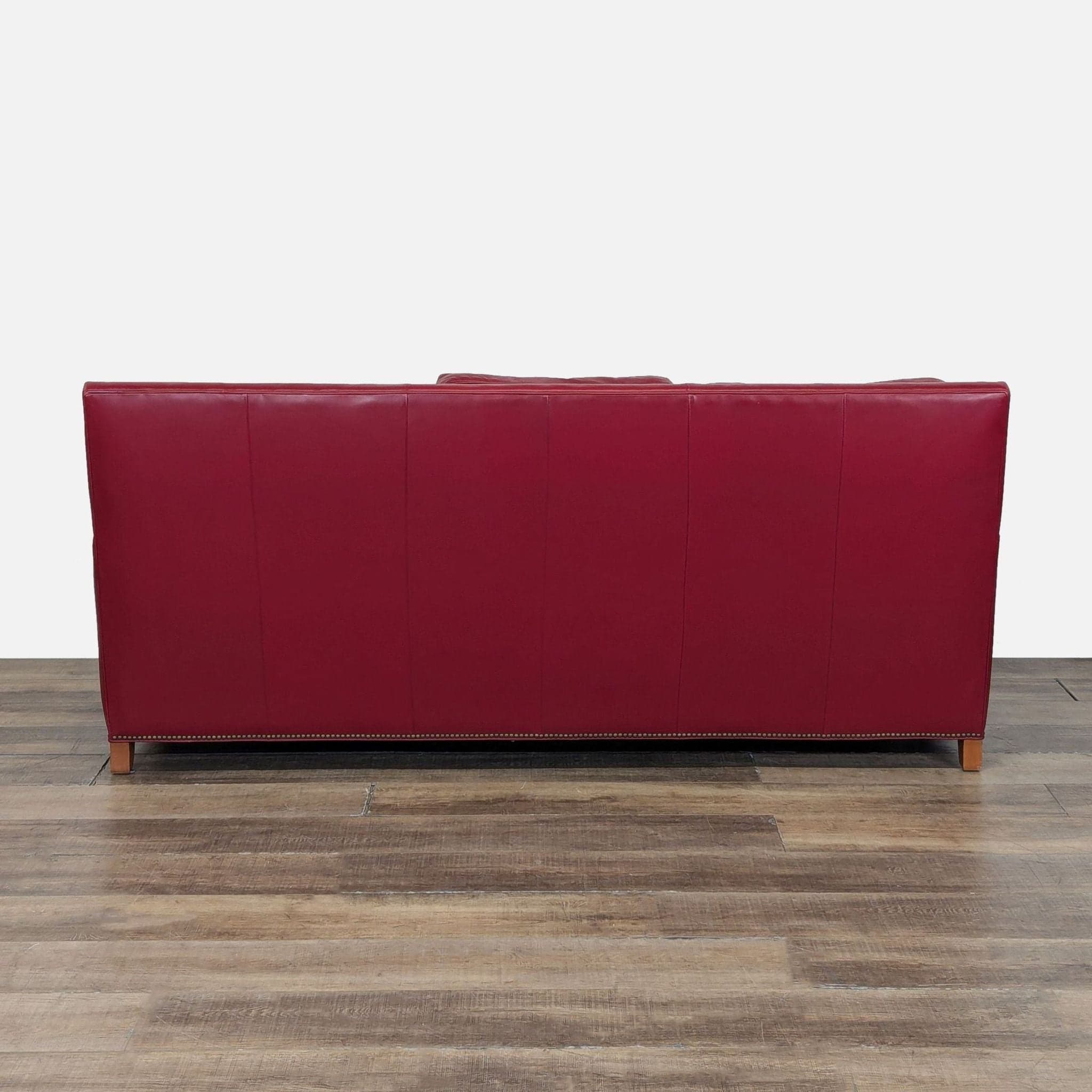 Hancock and Moore Arrington Red Leather Modern Sofa - Thumbnail 4