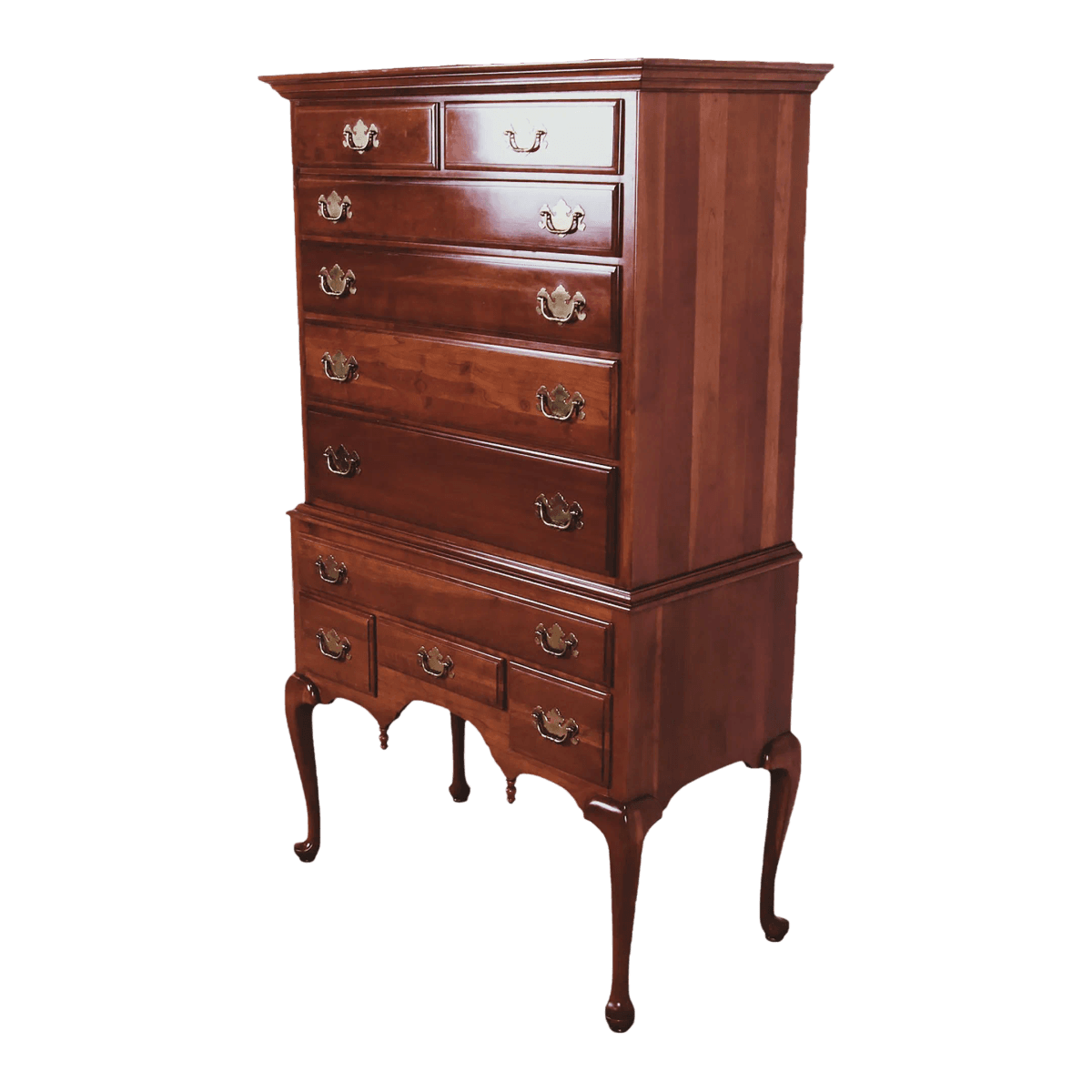 Ethan Allen Solid 'American Traditional' Cherry Highboy - Vintage Late 20th Century - Thumbnail 2