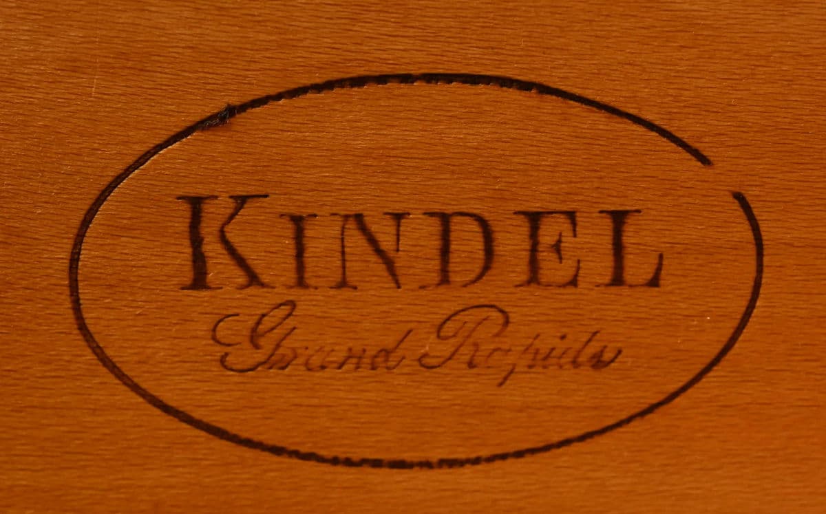 Kindel Grand Rapids 'Milano' Cherry Wood Rolling Buffet Server or Dry Bar - 1960s - Thumbnail 5