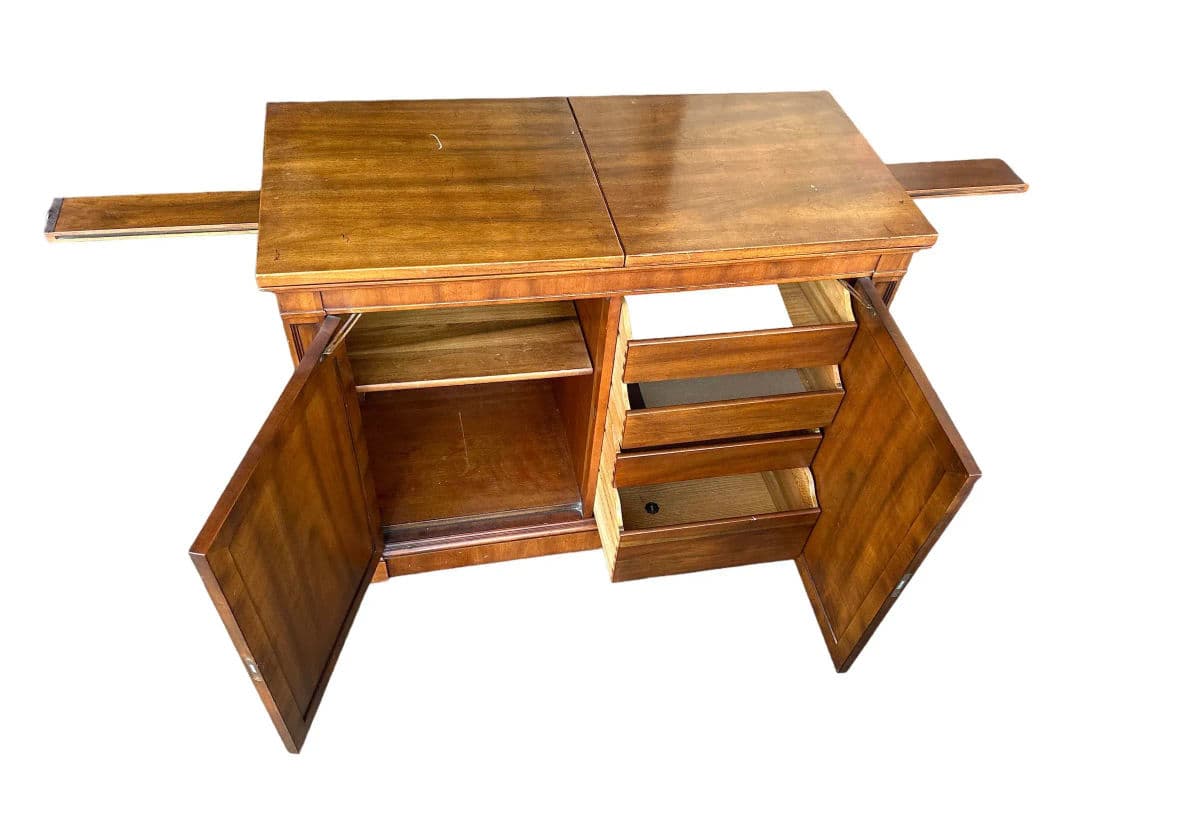 Kindel Grand Rapids 'Milano' Cherry Wood Rolling Buffet Server or Dry Bar - 1960s - Thumbnail 10
