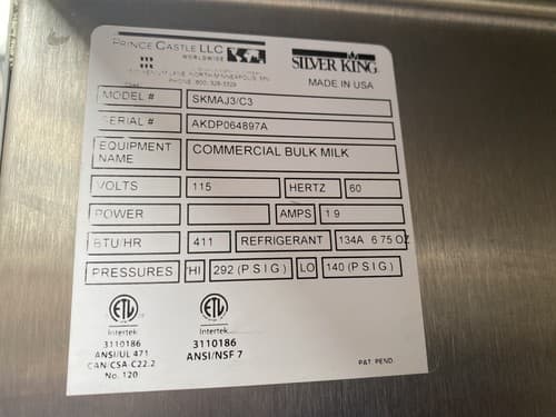SILVER KING® SKMAJ3 REFRIGERATED COMMERCIAL MILK 3VALVE DISPENSER 4 Available - Thumbnail 13