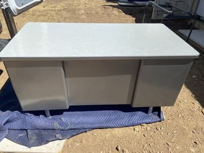 Vintage Mid Century Modern Metal Tanker Steelcase Tanker Desk Workbench Table - Thumbnail 16