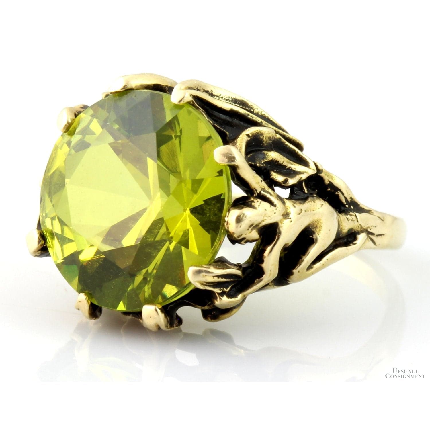 Mid-20th-Century Artisan-Made Figural Ring in 14K Yellow Gold - Size 6.25 - Image 1