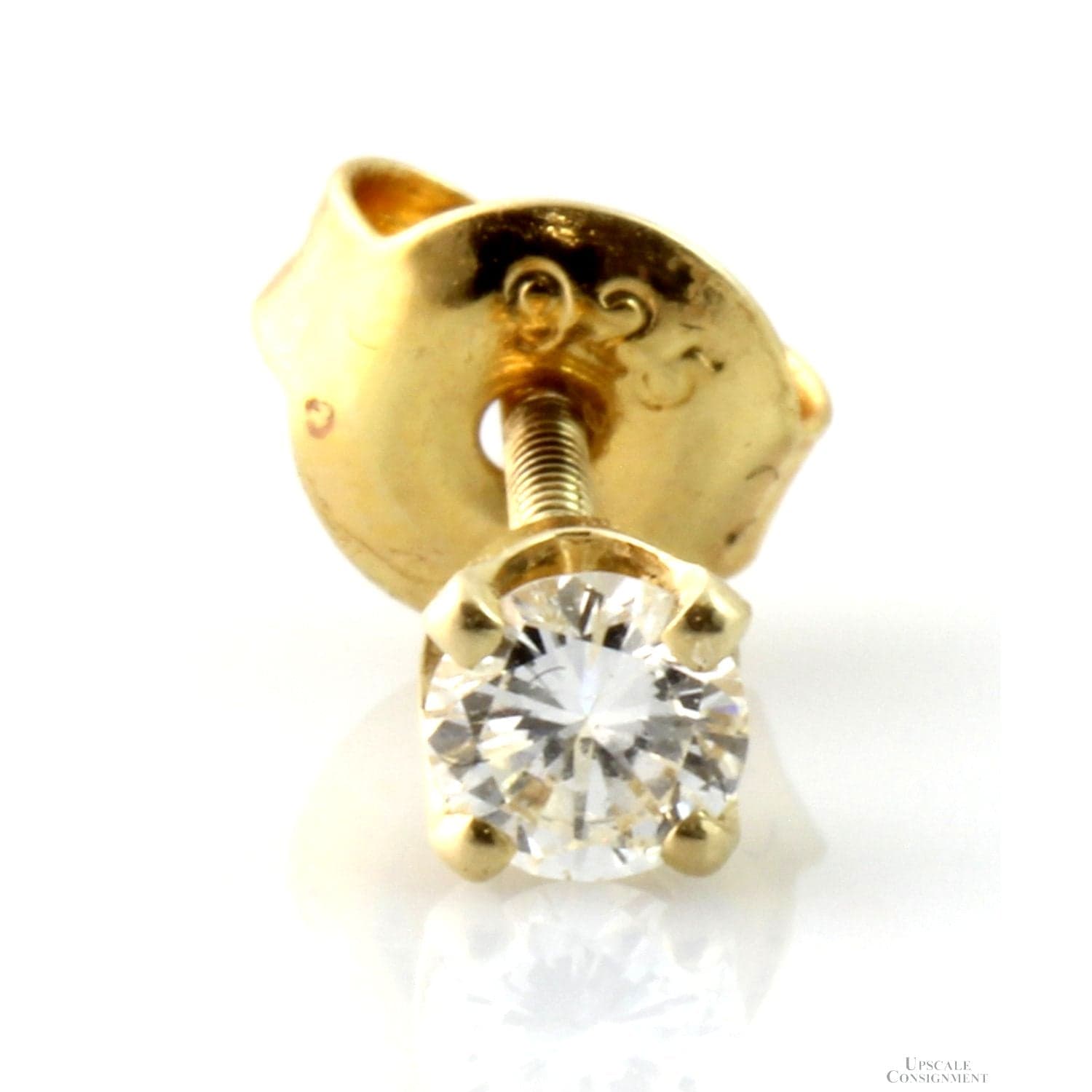 .20 ct Round Brilliant-Cut Diamond 14K Singular Earring - Thumbnail 2